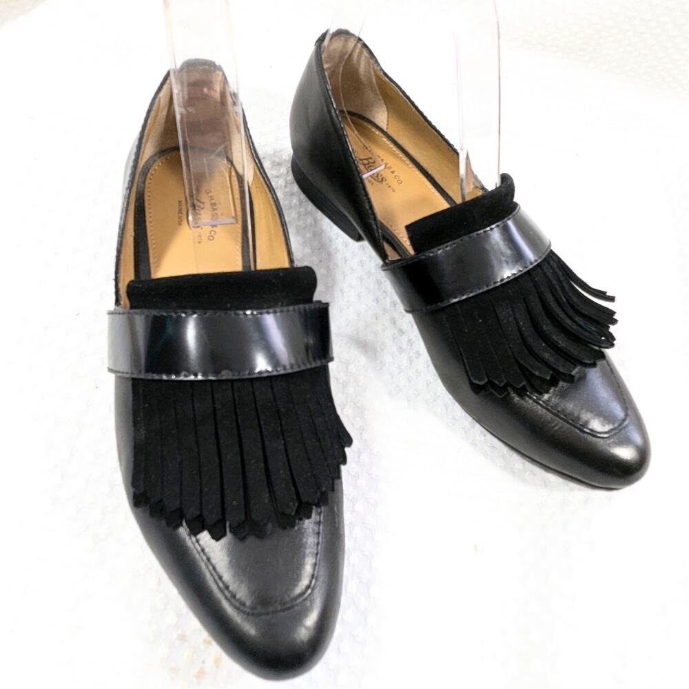 G.H. Bass & Co. Black Leather Kiltie Fringe Loafers